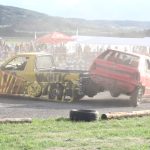 Burácení motorů i pomoc Sebastianovi. Destrukční derby ve Strakonicích ovládli Sova a Dusík