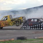 Burácení motorů i pomoc Sebastianovi. Destrukční derby ve Strakonicích ovládli Sova a Dusík