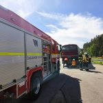 Na D3 u Ševětína hořel autobus. Dálnice je průjezdná jedním pruhem