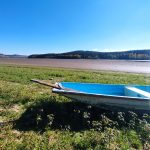 Hladina Lipna je nejnižší za posledních 25 let. Z rozhledny na Dobré Vodě je krásně vidět Srdce Vltavy