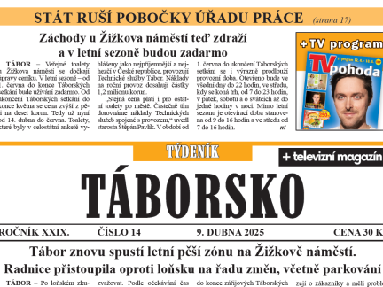 O čem píše čerstvý Týdeník Táborsko?