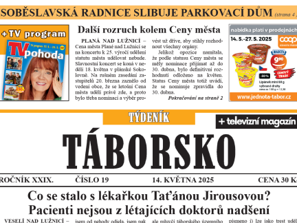 O čem píše čerstvý Týdeník Táborsko?