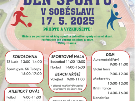 V Soběslavi pořádají Den sportu pro malé i velké