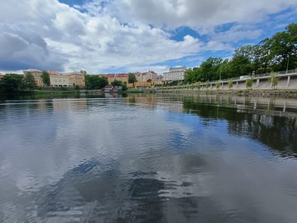 Průhlednost vody u hráze Jordánu je 2,5 metru . Biomasa řas je na relativně nízké úrovni