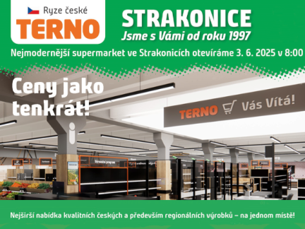 Nejmodernější supermarket ve Strakonicích otevírá 3. června! TERNO znovu vítá své zákazníky