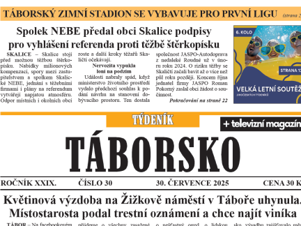 O čem píše čerstvý Týdeník Táborsko?