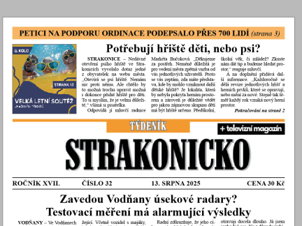 Co se dočtete v novém vydání Týdeníku Strakonicko?