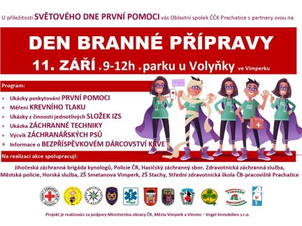 První pomoc i složky záchranného systému představí den branné přípravy u Volyňky ve Vimperku
