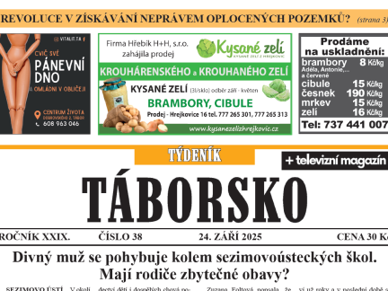 O čem píše čerstvý Týdeník Táborsko?
