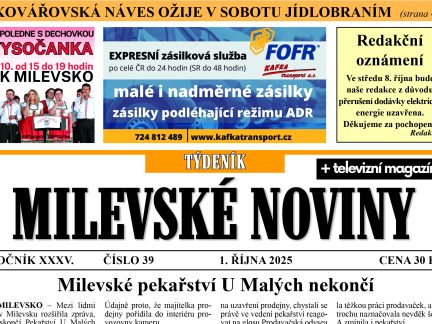 Milevské noviny nesou čerstvé zprávy z regionu