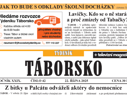O čem píše čerstvý Týdeník Táborsko?
