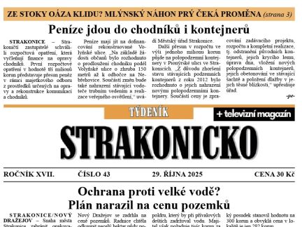 Co se dočtete v novém vydání Týdeníku Strakonicko?