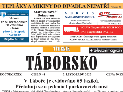 O čem píše čerstvý Týdeník Táborsko?