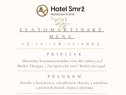Svatomartinské hody v Hotelu Smrž přinášejí tradice na talíři