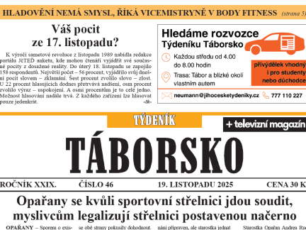O čem píše čerstvý Týdeník Táborsko?