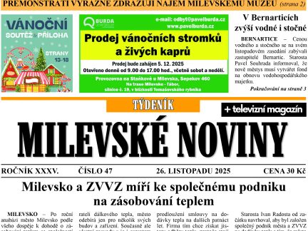 Milevské noviny nesou čerstvé zprávy z regionu
