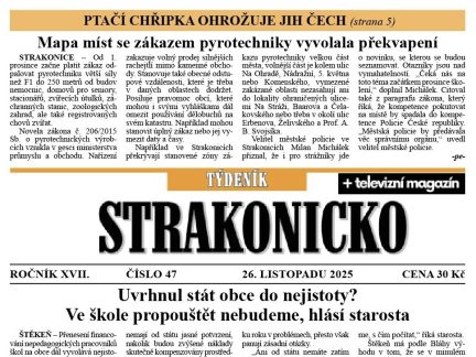 Co se dočtete v novém vydání Týdeníku Strakonicko?