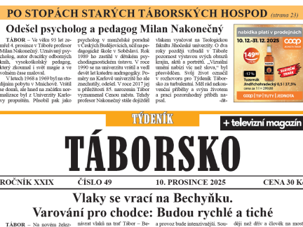 O čem píše čerstvý Týdeník Táborsko?
