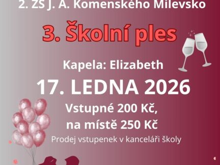 Na třetím školním plese 2. ZŠ v Milevsku nebude chybět půlnoční překvapení deváťáků