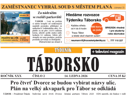 O čem píše čerstvý Týdeník Táborsko?