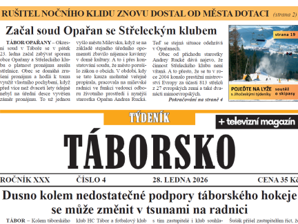 O čem píše čerstvý Týdeník Táborsko?