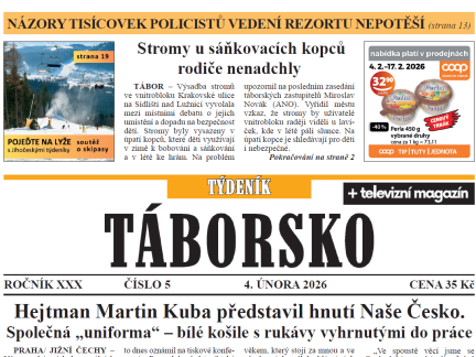 O čem píše čerstvý Týdeník Táborsko?
