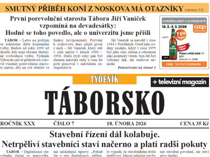 O čem píše čerstvý Týdeník Táborsko?