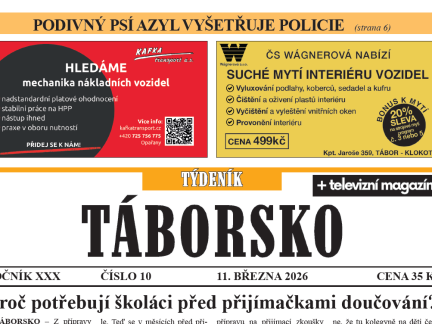 O čem píše čerstvý Týdeník Táborsko?