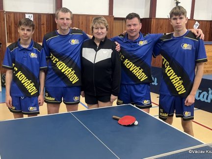 Stolní tenisté Kovářova mají nakročeno do kraje