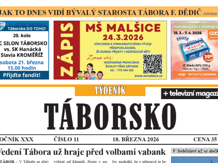 O čem píše čerstvý Týdeník Táborsko?
