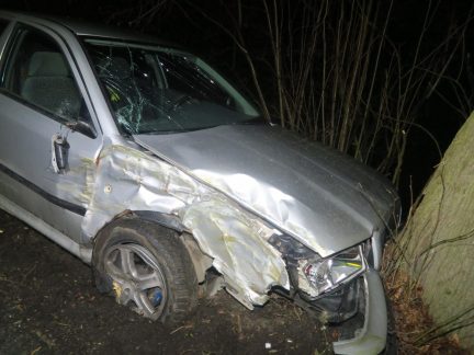 Opileckou jízdu řidiče na Strakonicku ukončil náraz do stromu