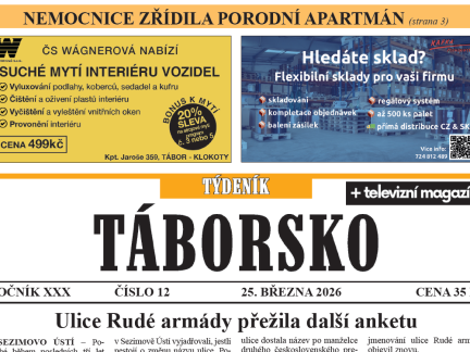 O čem píše čerstvý Týdeník Táborsko?