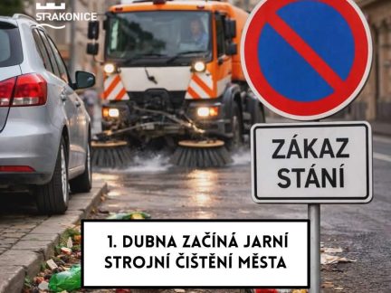 Strojní čištění ulic ve Strakonicích začíná ve středu. Město vyzývá řidiče k respektování dopravního značení