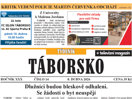 O čem píše čerstvý Týdeník Táborsko?