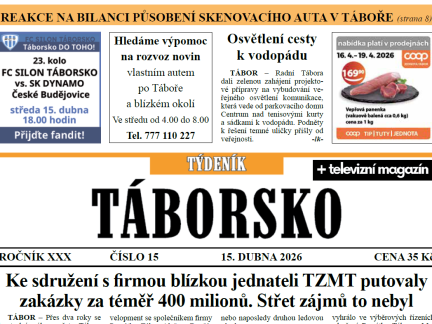 O čem píše čerstvý Týdeník Táborsko?