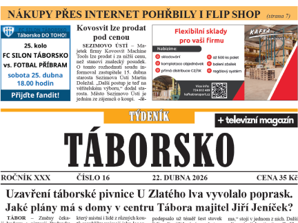 O čem píše čerstvý Týdeník Táborsko?