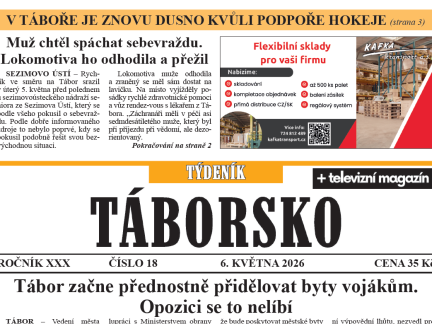 O čem píše čerstvý Týdeník Táborsko?