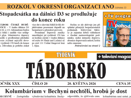 O čem píše čerstvý Týdeník Táborsko?