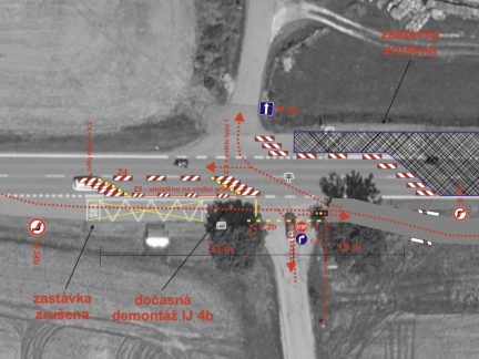 Na silnici I/39 Třebonín – Rájov dochází k další změně vedení dopravy
