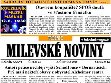 Milevské noviny nesou čerstvé zprávy z regionu
