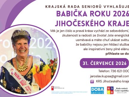 Kdo se stane Babičkou roku 2026? Jihočeský kraj hledá inspirativní ženy