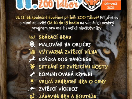 Jedenácté narozeniny táborské zoo budou plné zábavy pro všechny návštěvníky