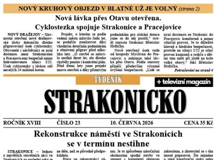 Co se dočtete v novém vydání Týdeníku Strakonicko?
