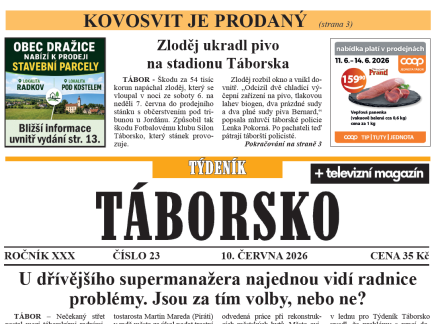 O čem píše čerstvý Týdeník Táborsko?