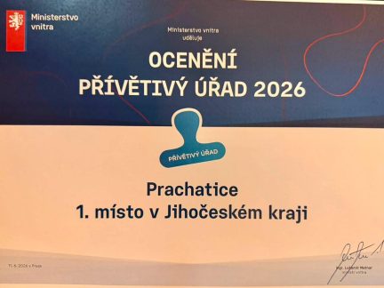 Prachatice mají nejpřívětivější úřad v Jihočeském kraji. Druhý je Tábor, třetí Vimperk
