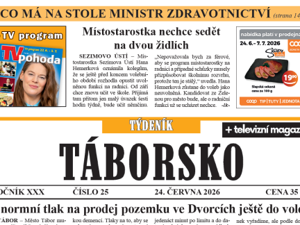 O čem píše čerstvý Týdeník Táborsko?