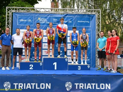 VIDEA: Jakub Mařík ovládl Evropský pohár juniorů v triatlonu. Edita Pozlerová skončila v Táboře těsně za elitní trojkou