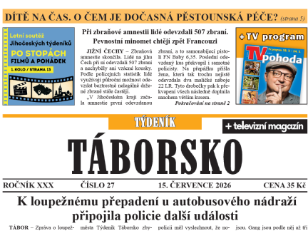 O čem píše čerstvý Týdeník Táborsko?