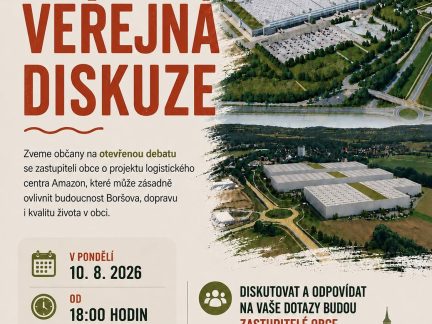 Lidé v Boršově budou dnes diskutovat se zastupiteli o projektu logistického centra Amazon