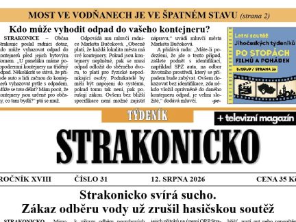 Co se dočtete v novém vydání Týdeníku Strakonicko?
